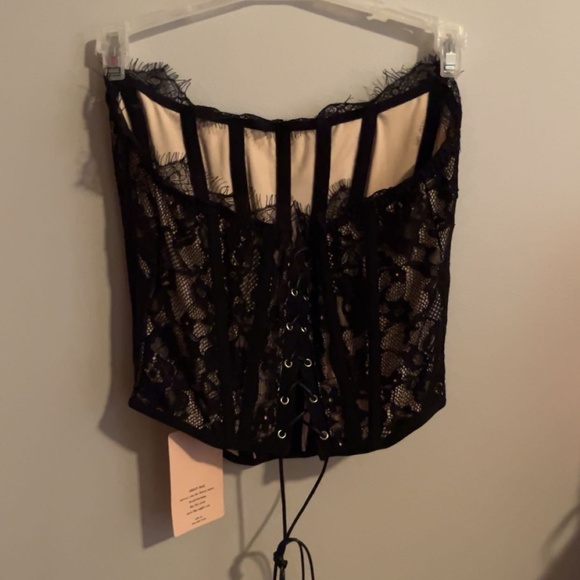 Black Lace Up Corset Top - Picture 2 of 4